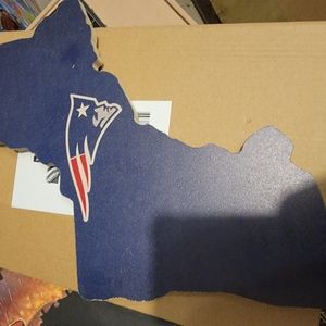 New NFL New England Patriots wooden state hanging sign